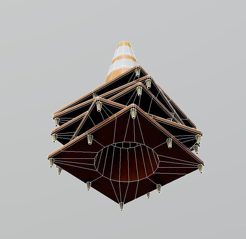 Stack of Traffic Cones Low-poly 3D model_6
