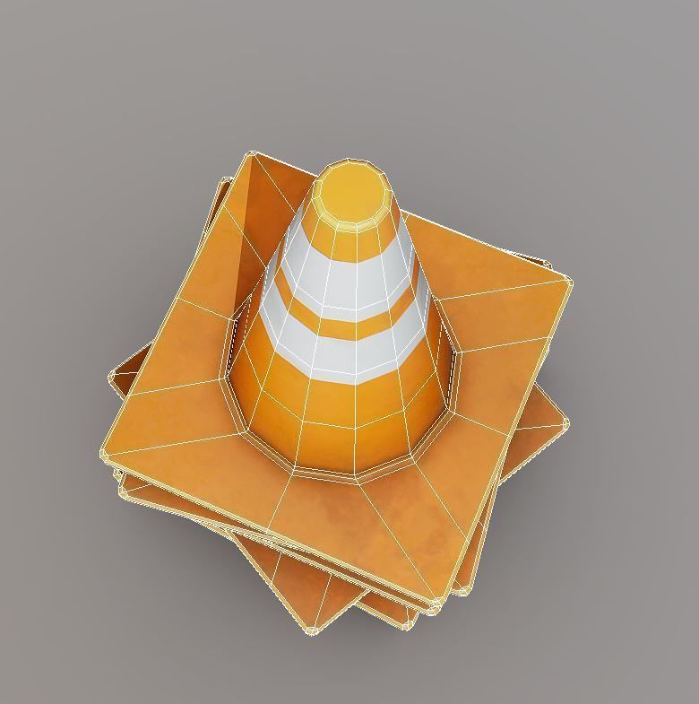 Stack of Traffic Cones Low-poly 3D model_8