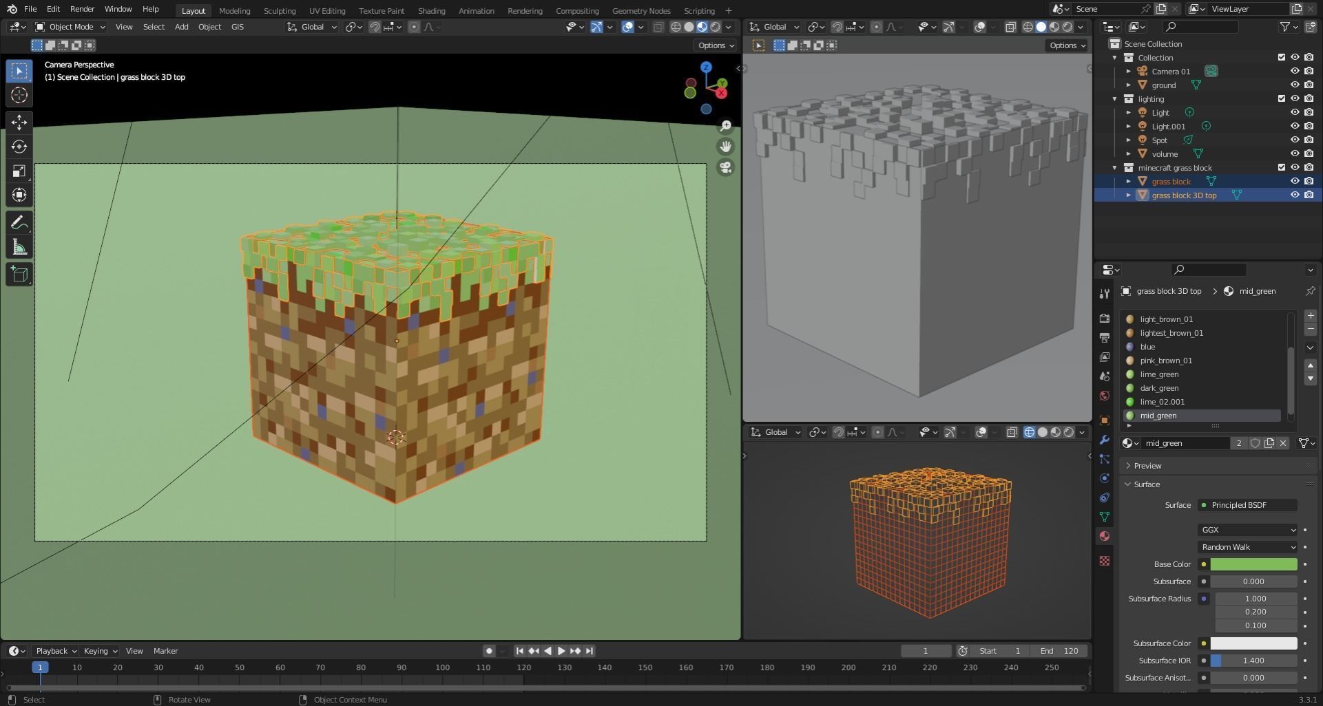 Minecraft Grass Block 3D 3D model_1