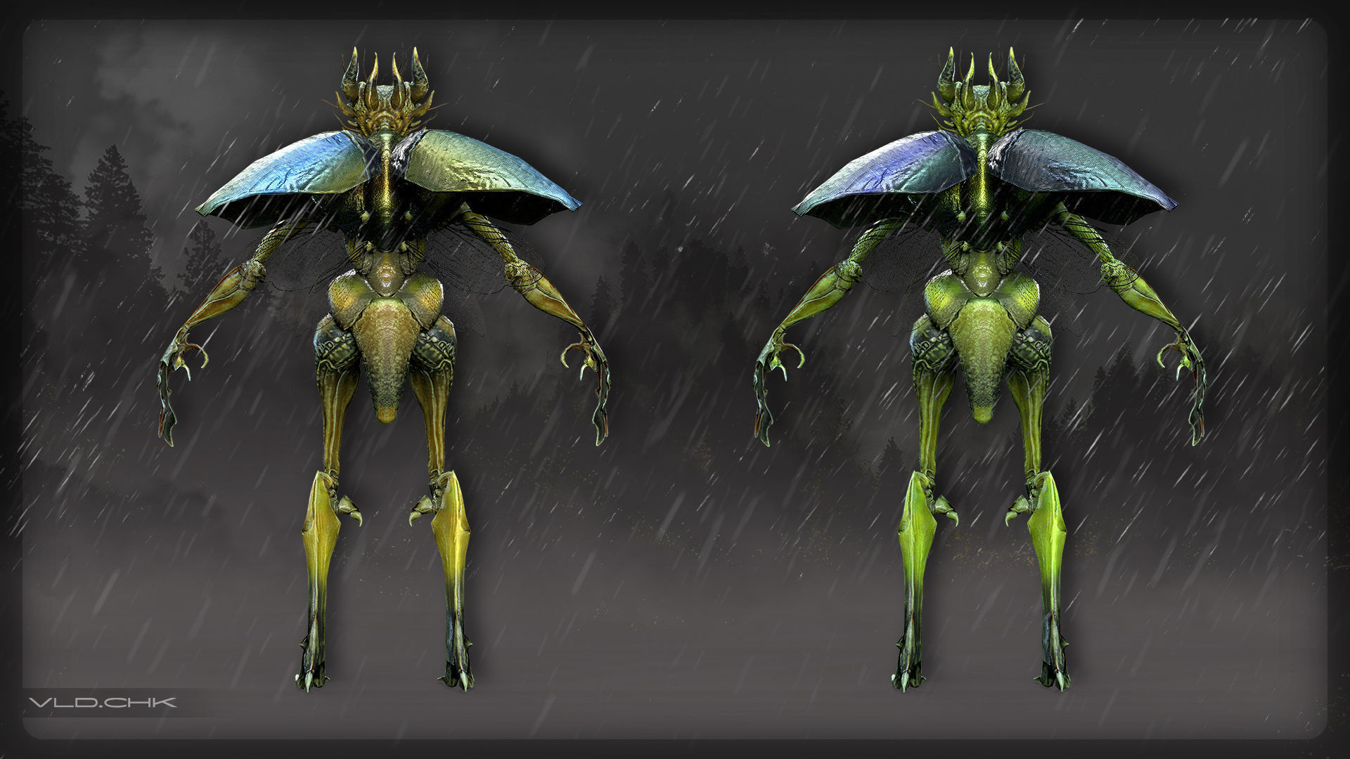 Lizard - Demon Beetle Low-poly 3D model_4