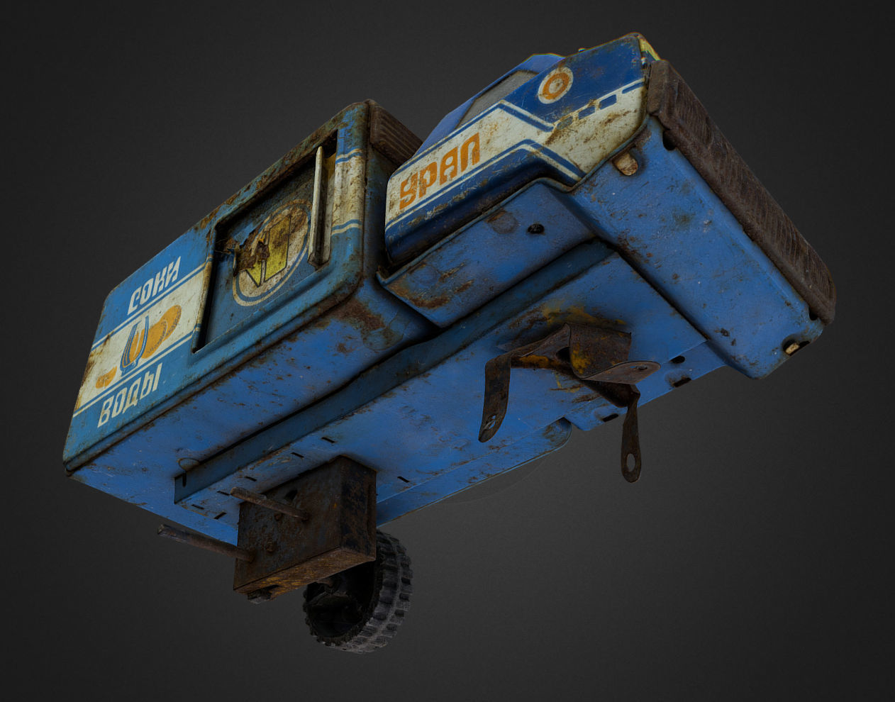 Old USSR Soviet Metal Toy Car URAL Juices Water 3D model_27