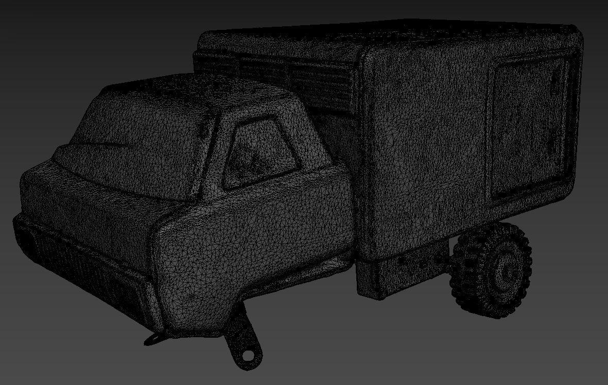 Old USSR Soviet Metal Toy Car URAL Juices Water 3D model_29