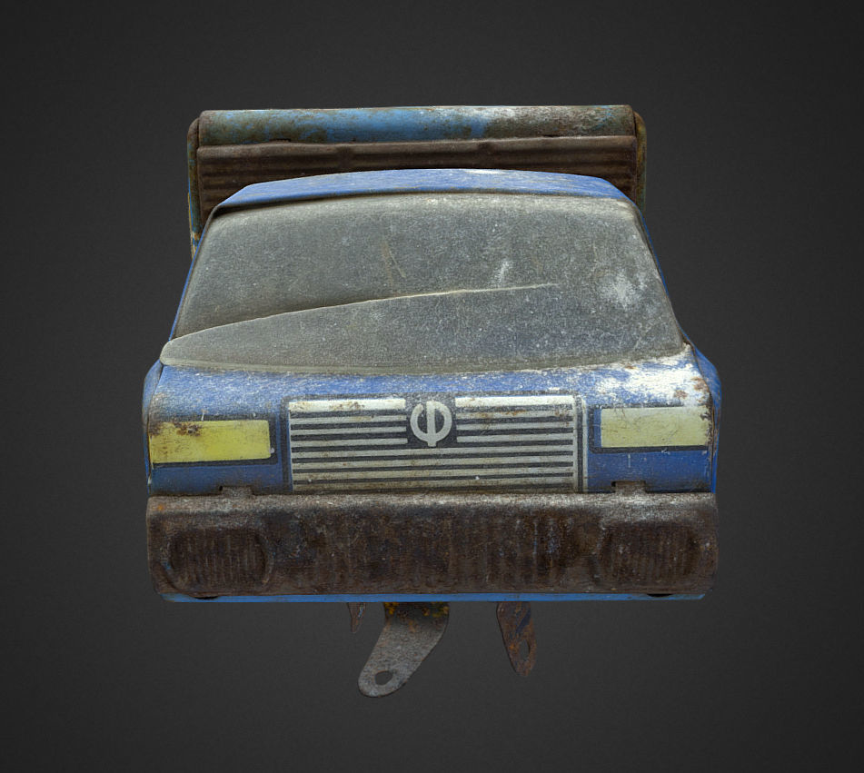 Old USSR Soviet Metal Toy Car URAL Juices Water 3D model_16