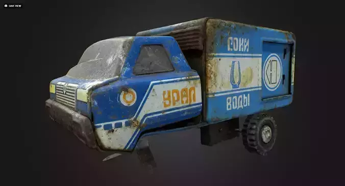 Old USSR Soviet Metal Toy Car URAL Juices Water 3D model