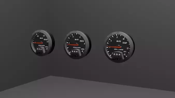 Blitz Racing Meter DC Gauges 3D model