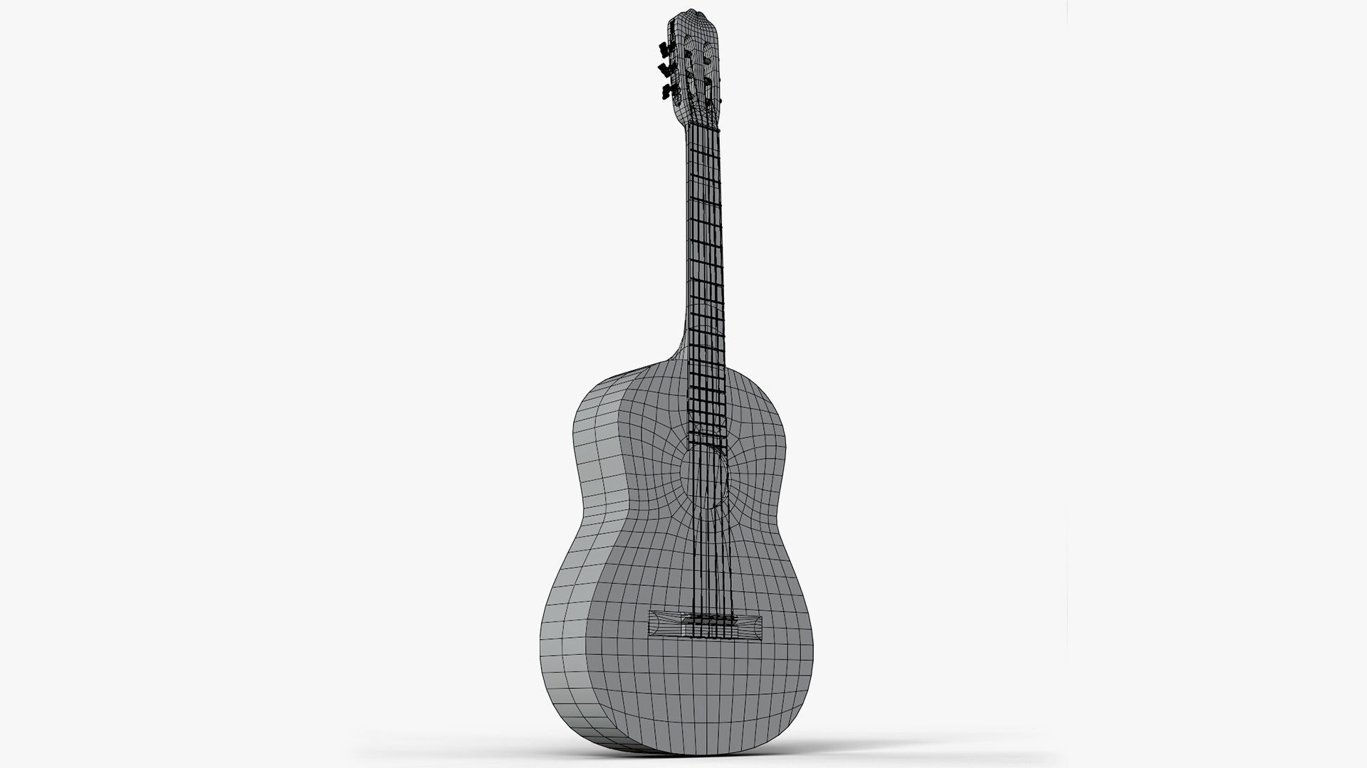 Acoustic Guitar Low-poly 3D model_7