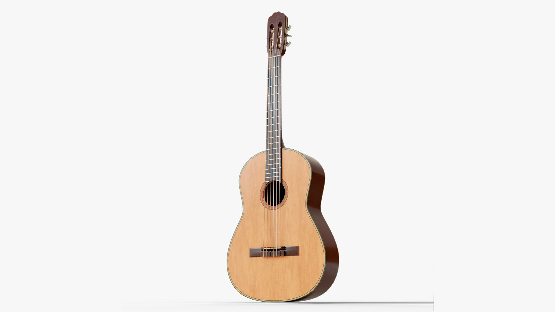 Acoustic Guitar Low-poly 3D model_1