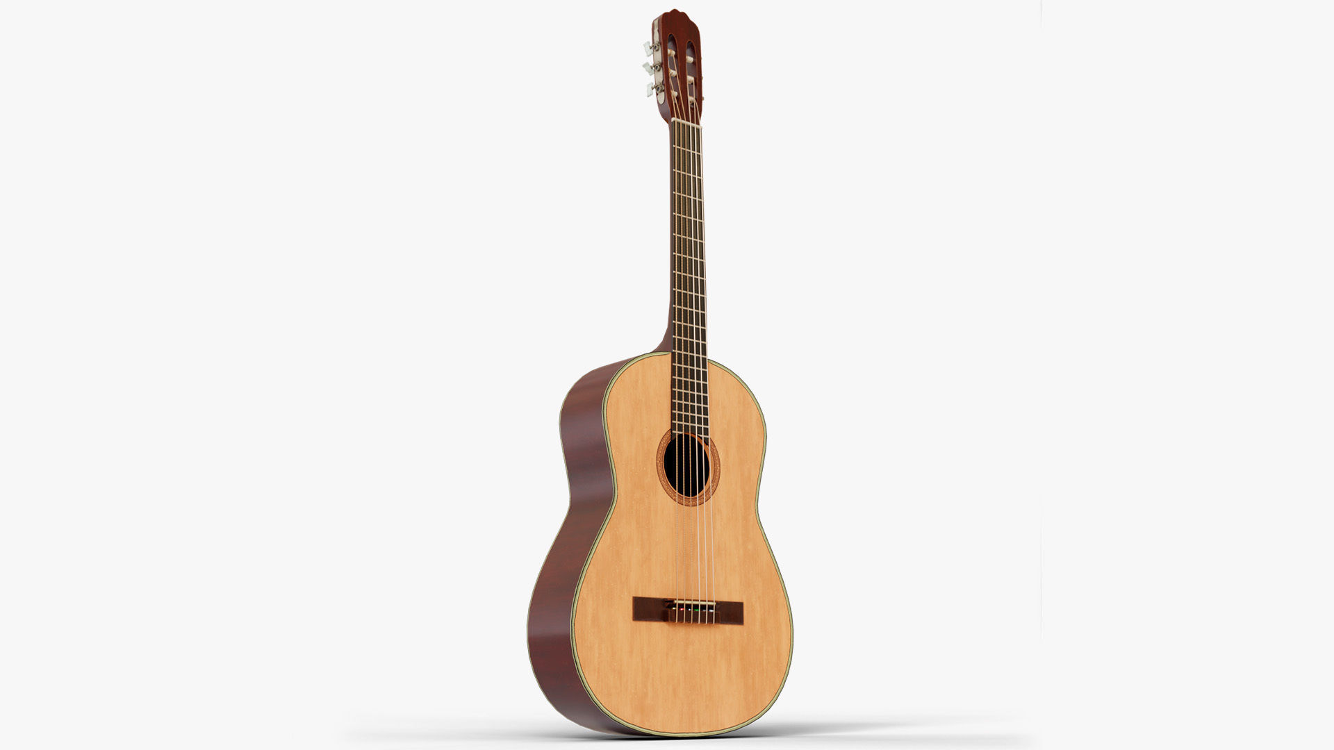 Acoustic Guitar Low-poly 3D model_2