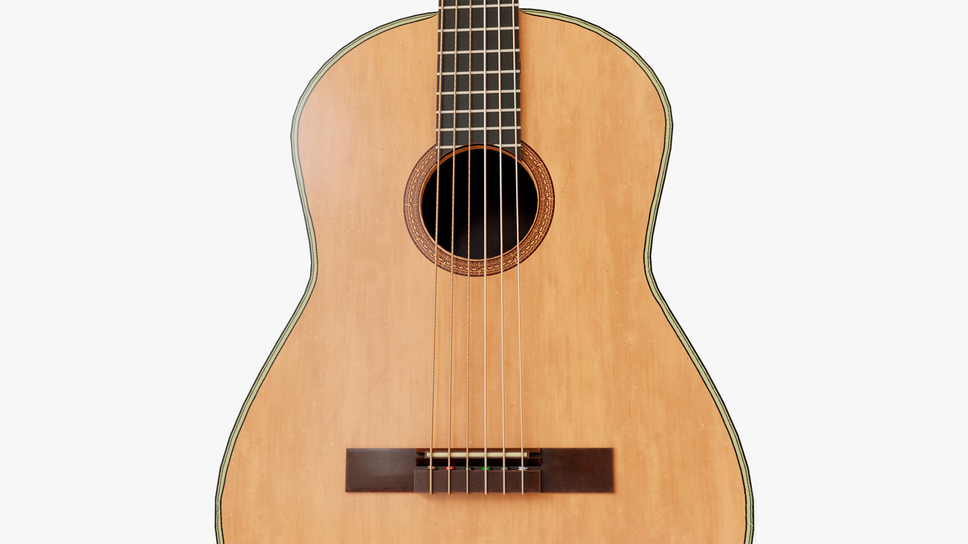 Acoustic Guitar Low-poly 3D model_3