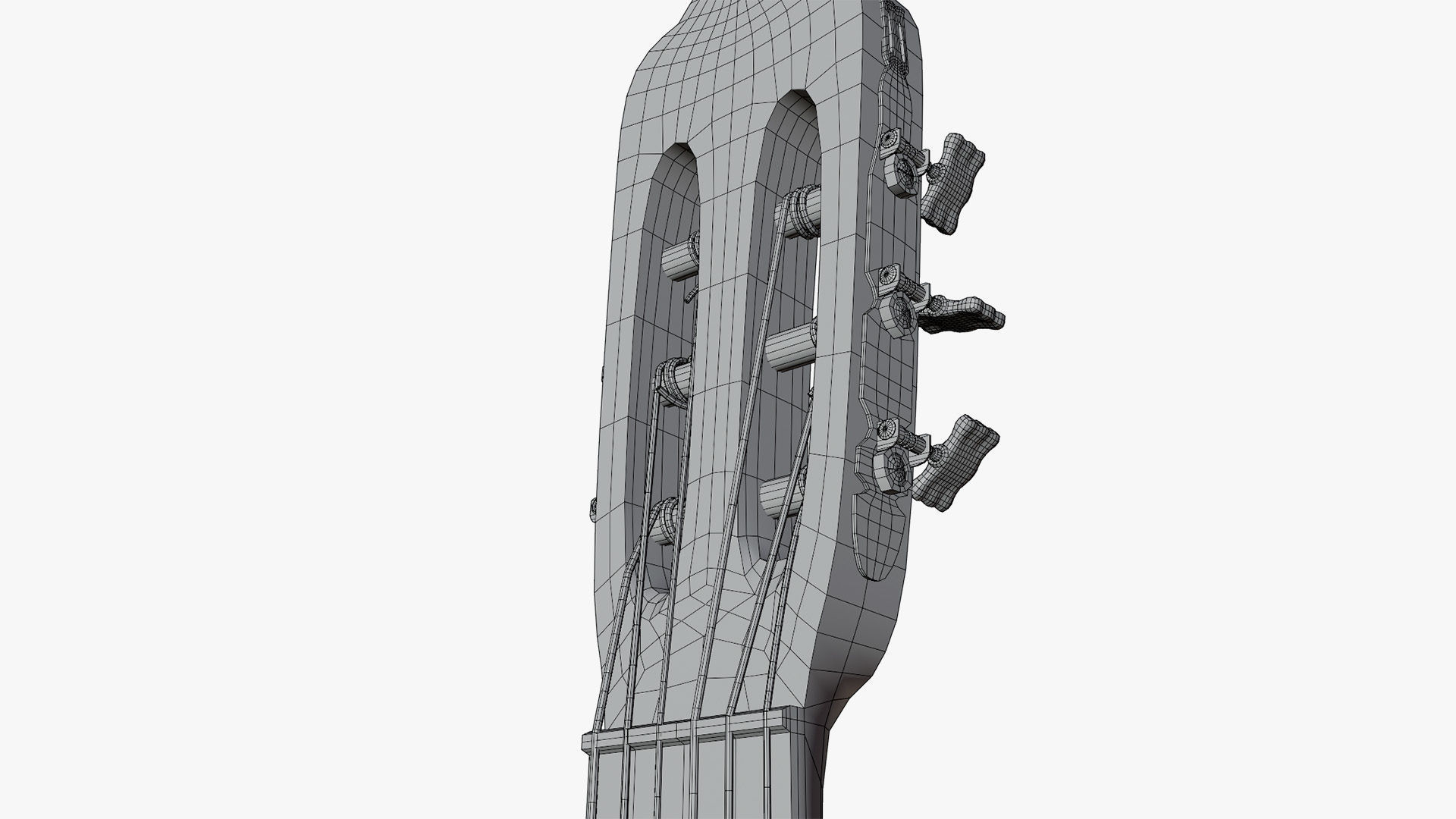 Acoustic Guitar Low-poly 3D model_8