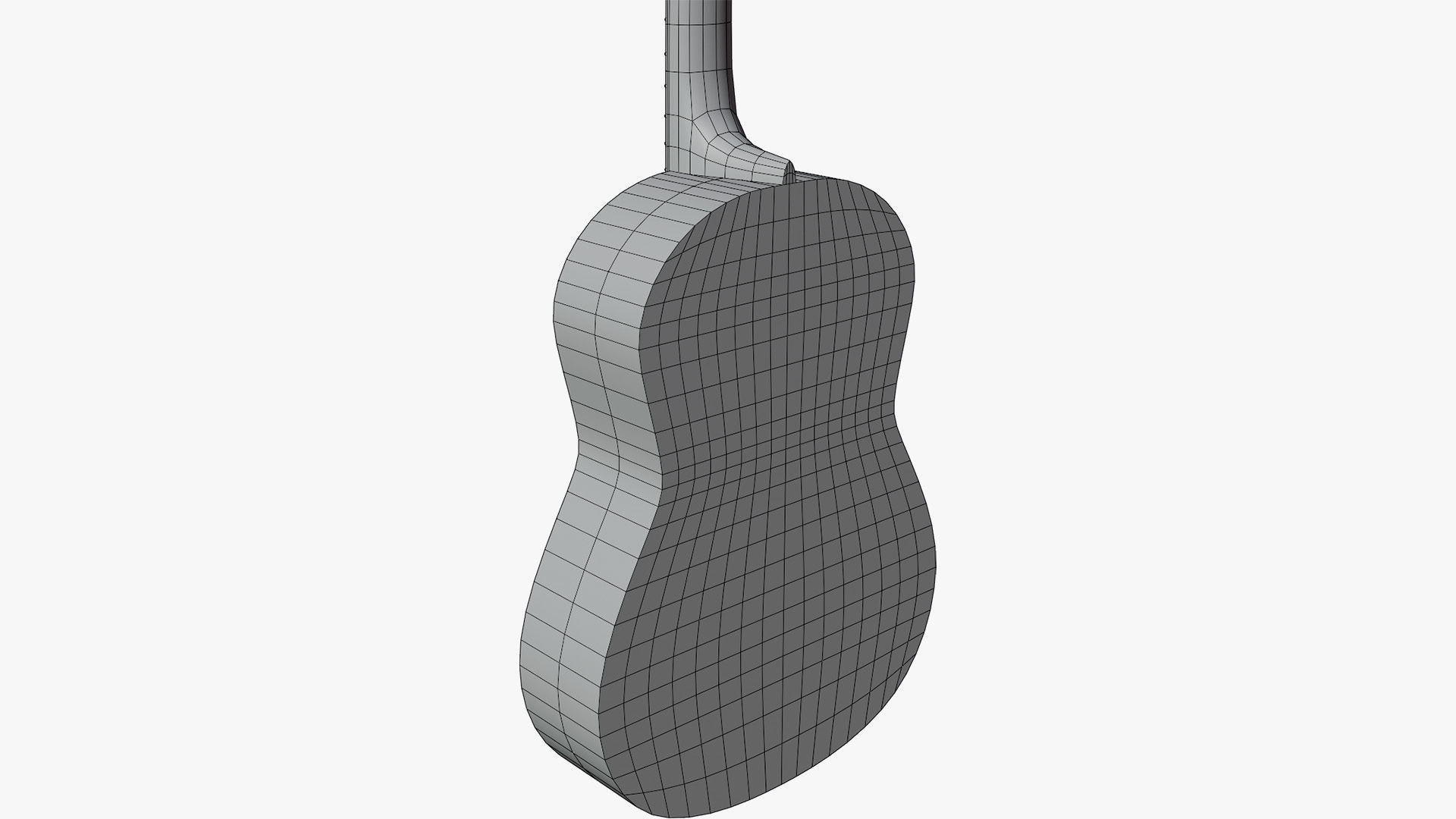 Acoustic Guitar Low-poly 3D model_10