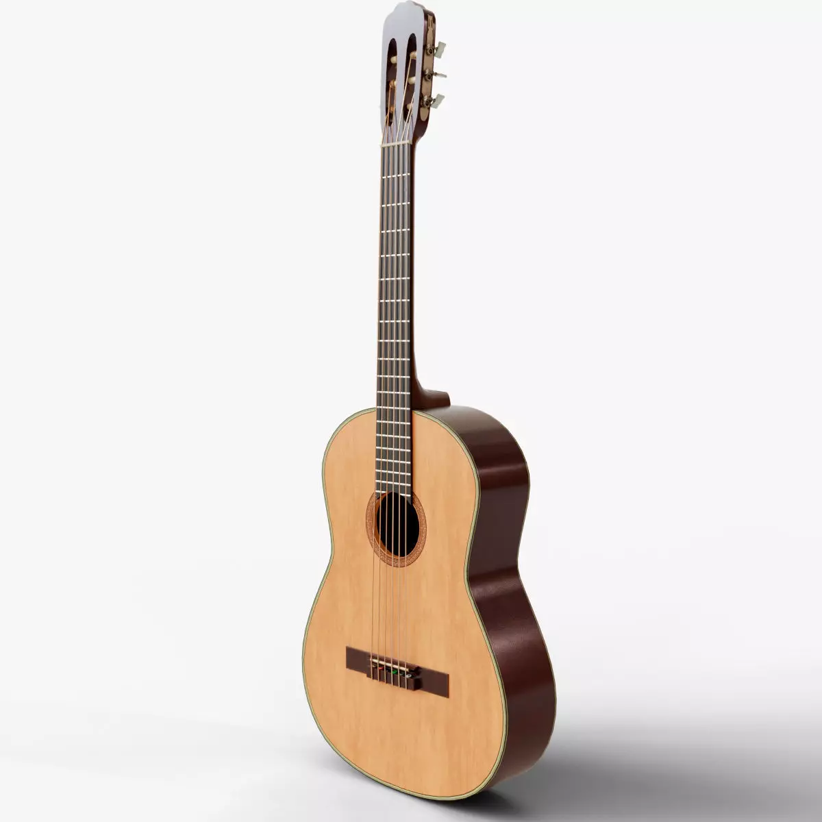 Acoustic Guitar Low-poly 3D model_0