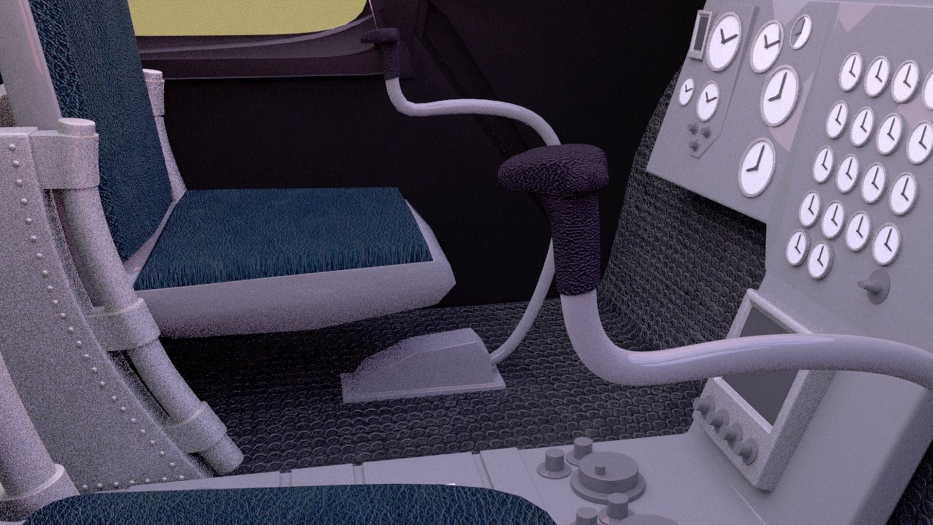 Helicopter hovering on circular platform Low-poly 3D model_17