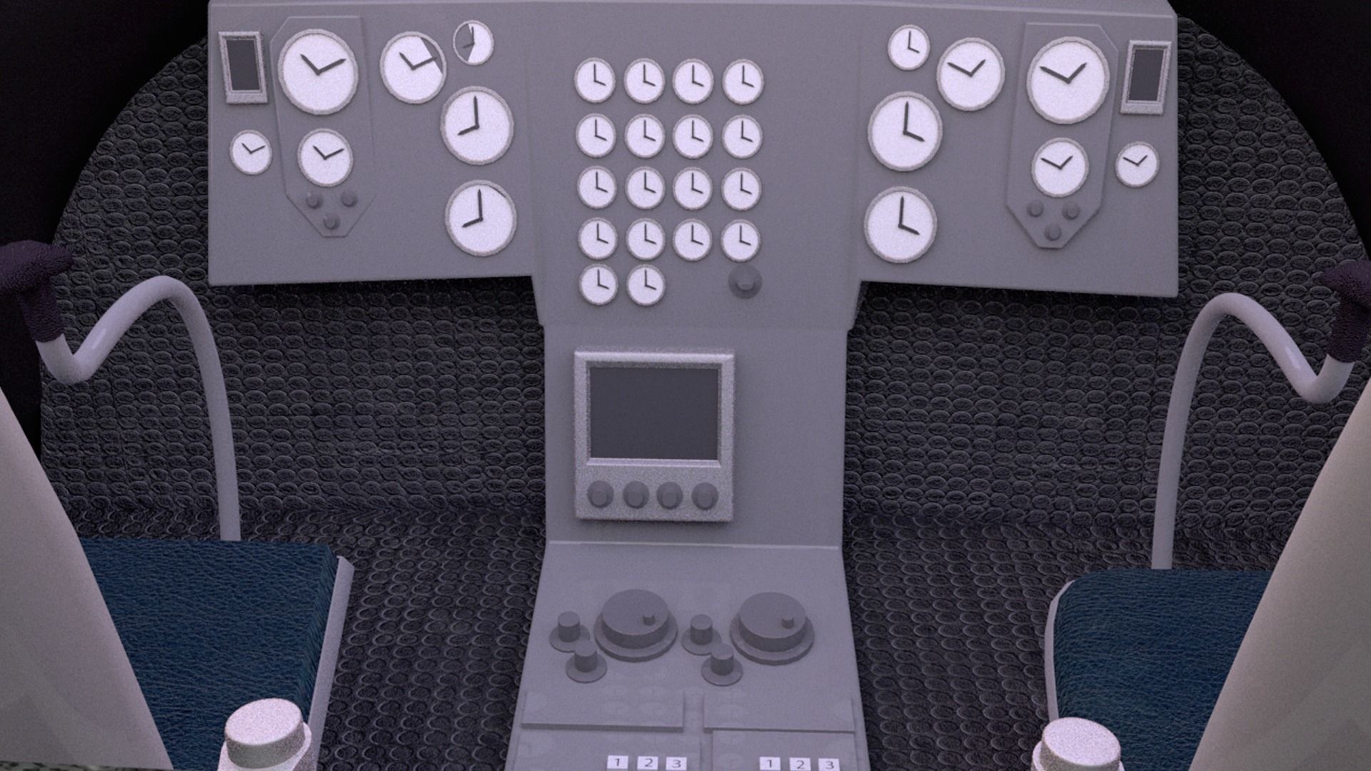 Helicopter hovering on circular platform Low-poly 3D model_14