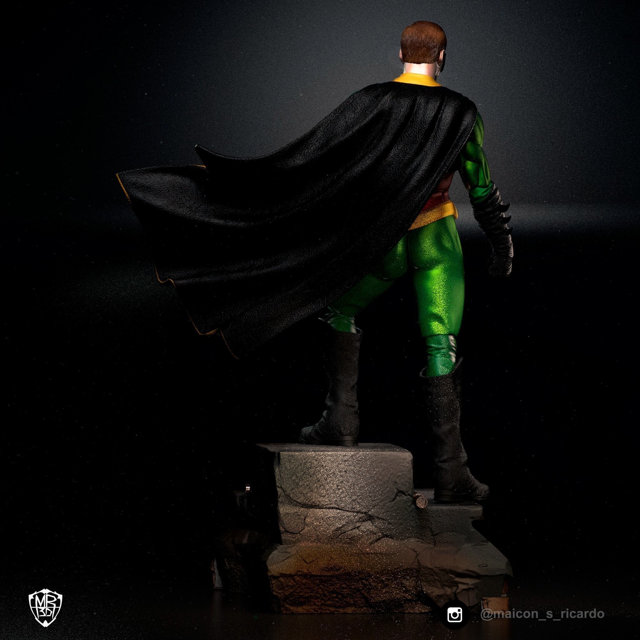 Robin batman statue 3D print model_3