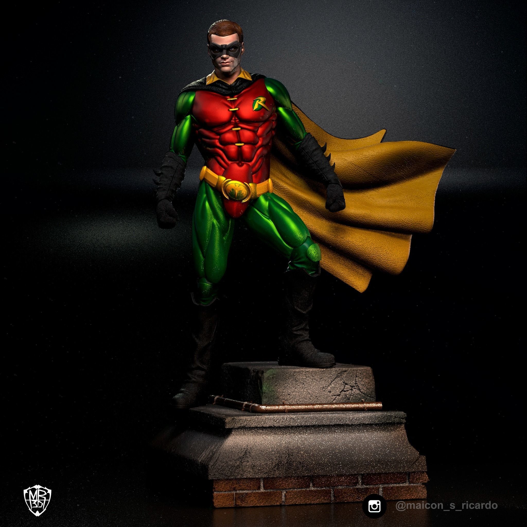 Robin batman statue 3D print model_1