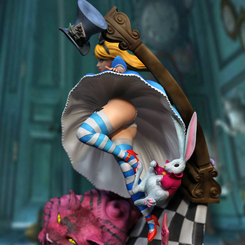 Alice Falling  3D print model_4