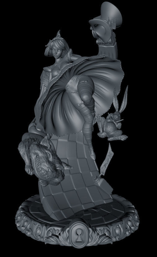 Alice Falling  3D print model_2