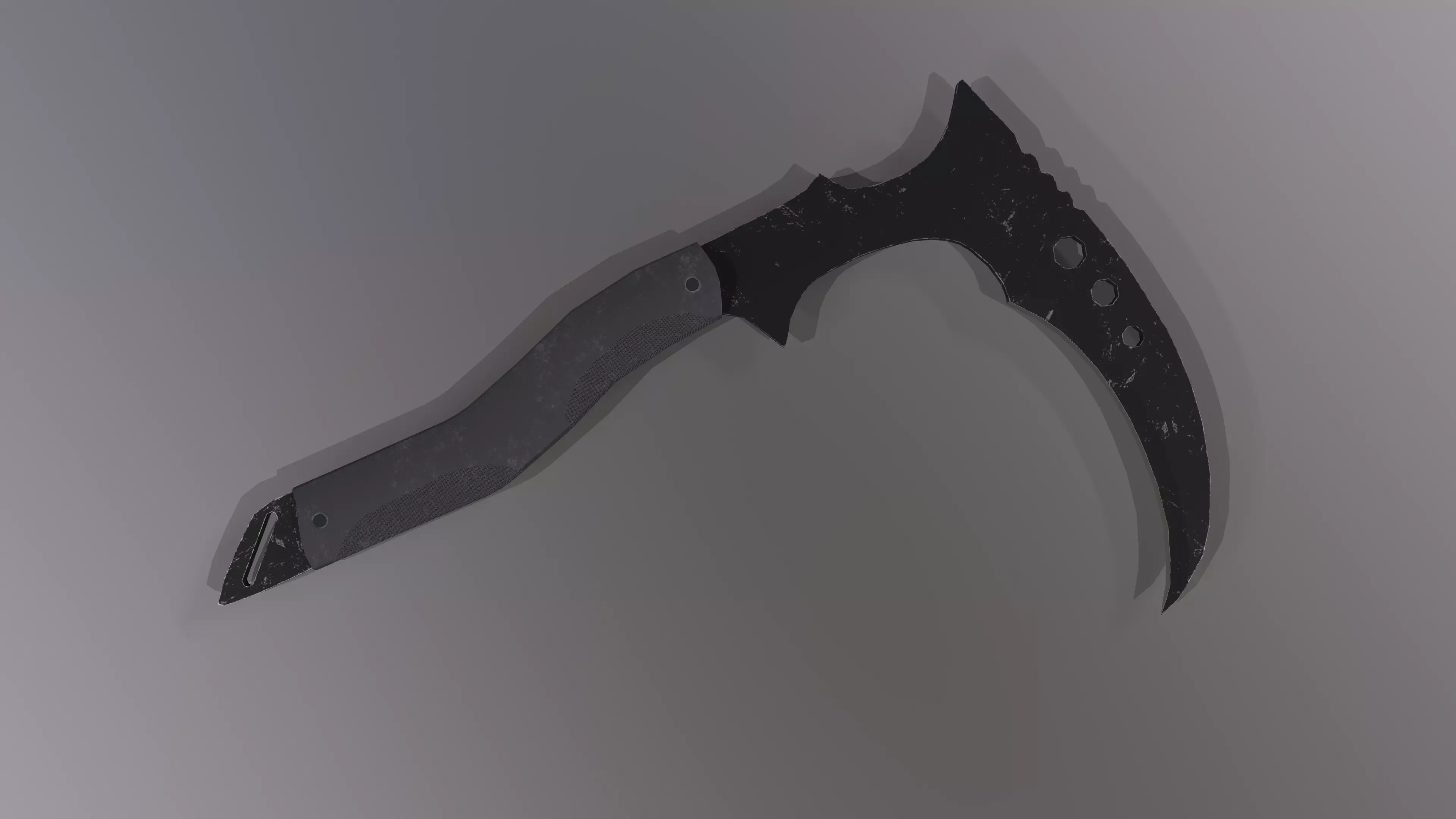 Modern Scythe Low-poly 3D model_0