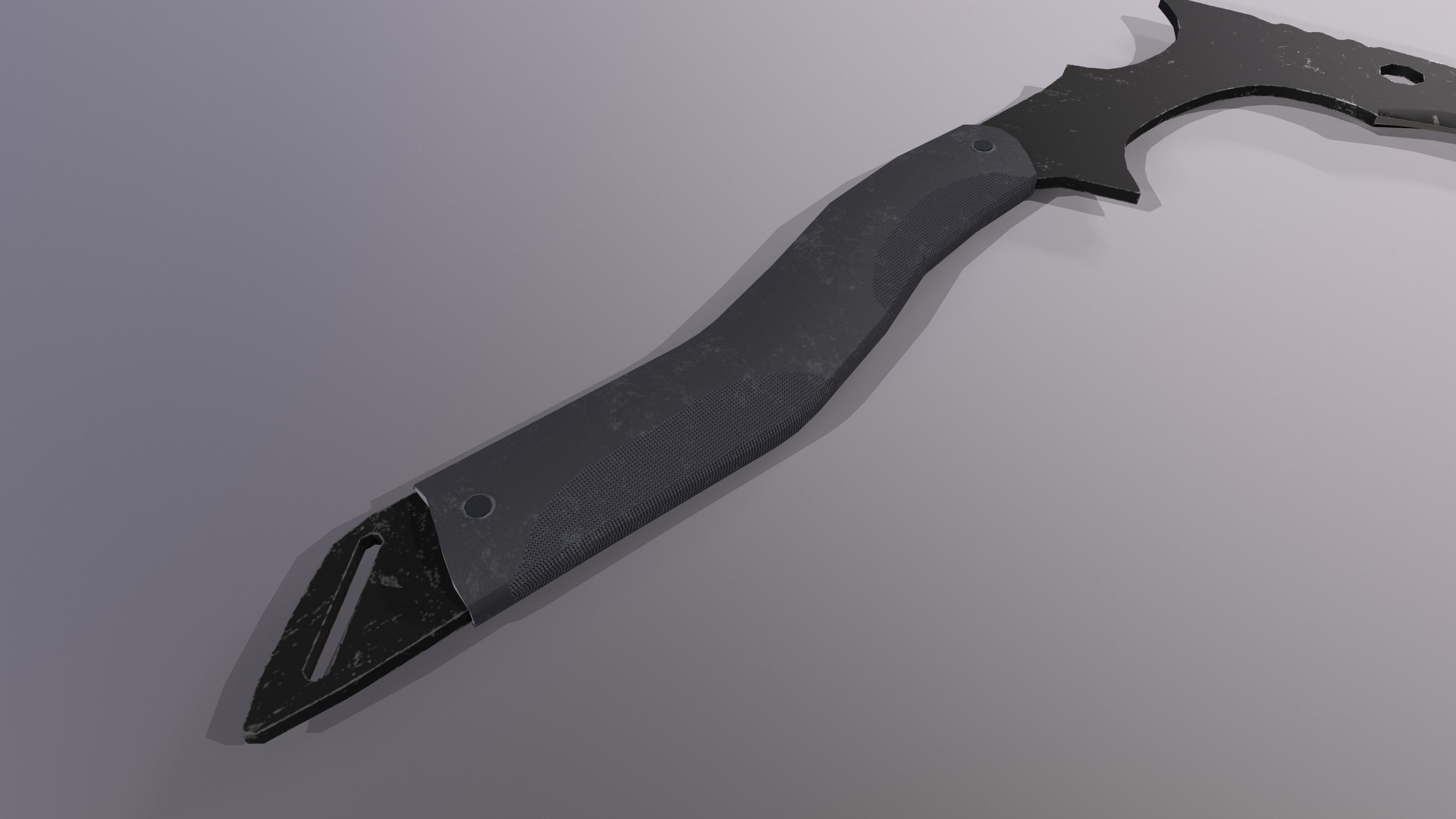 Modern Scythe Low-poly 3D model_5