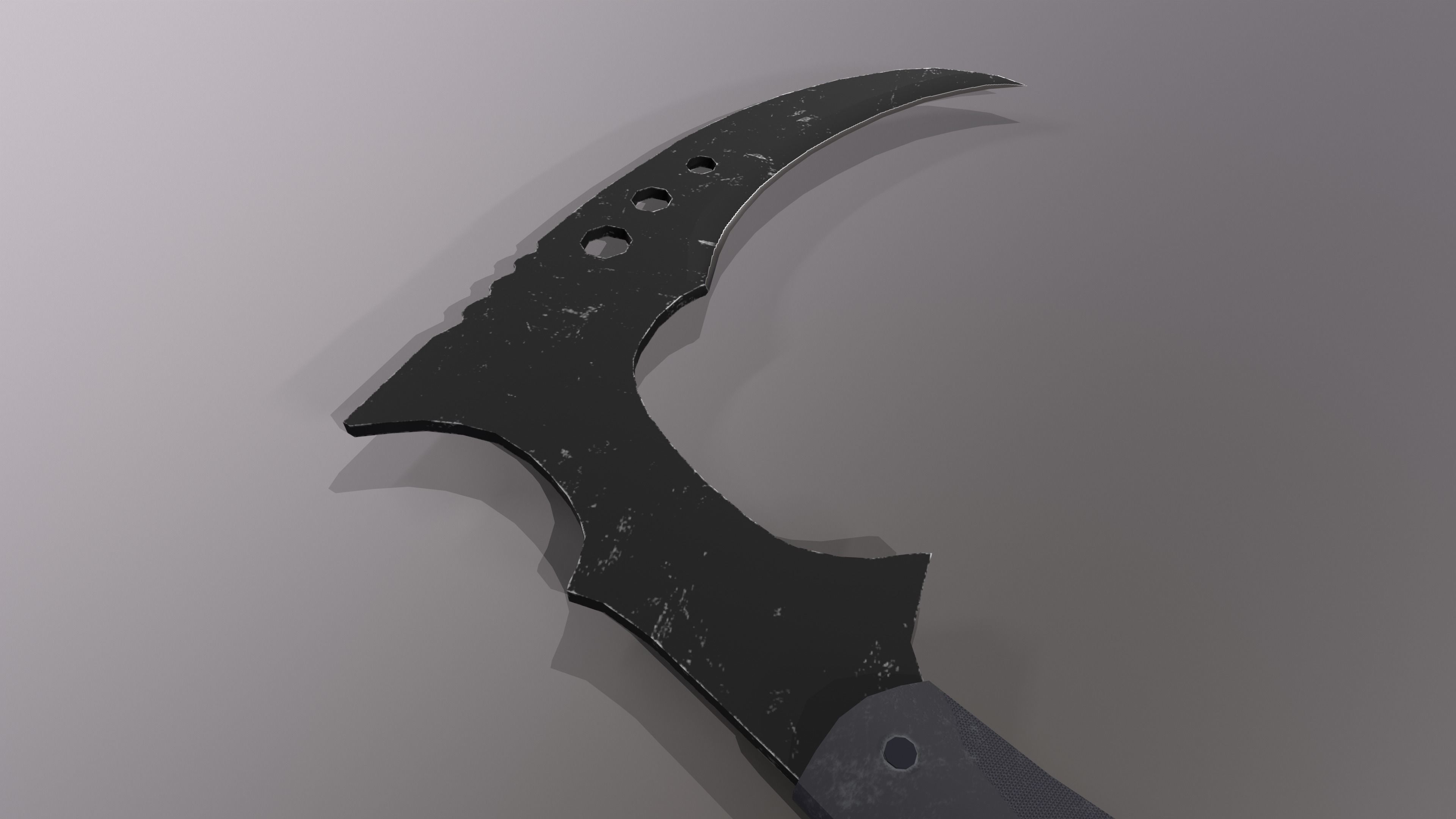 Modern Scythe Low-poly 3D model_3