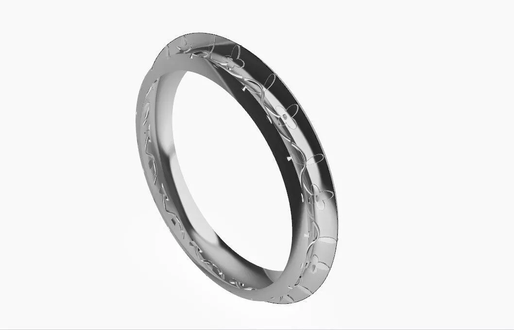 Ring 3d white gold Free 3D print model