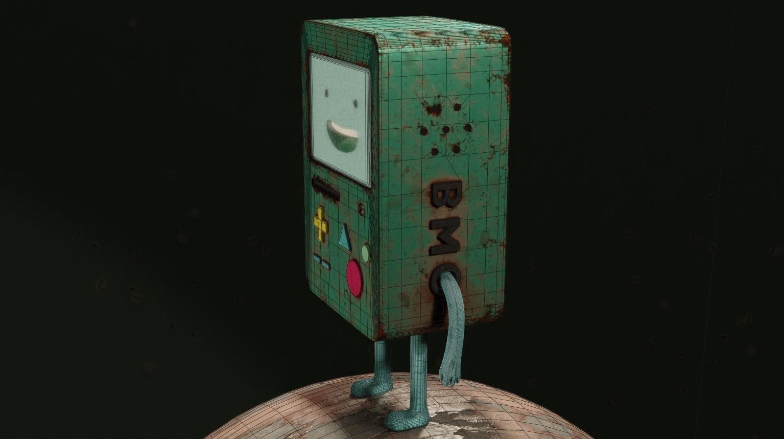 Stylized BMO - BeeMO Low-poly 3D model_11