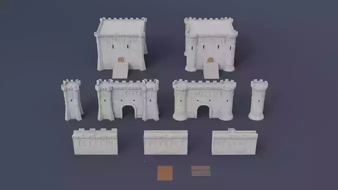 Castle Asset Pack Low-poly 3D model