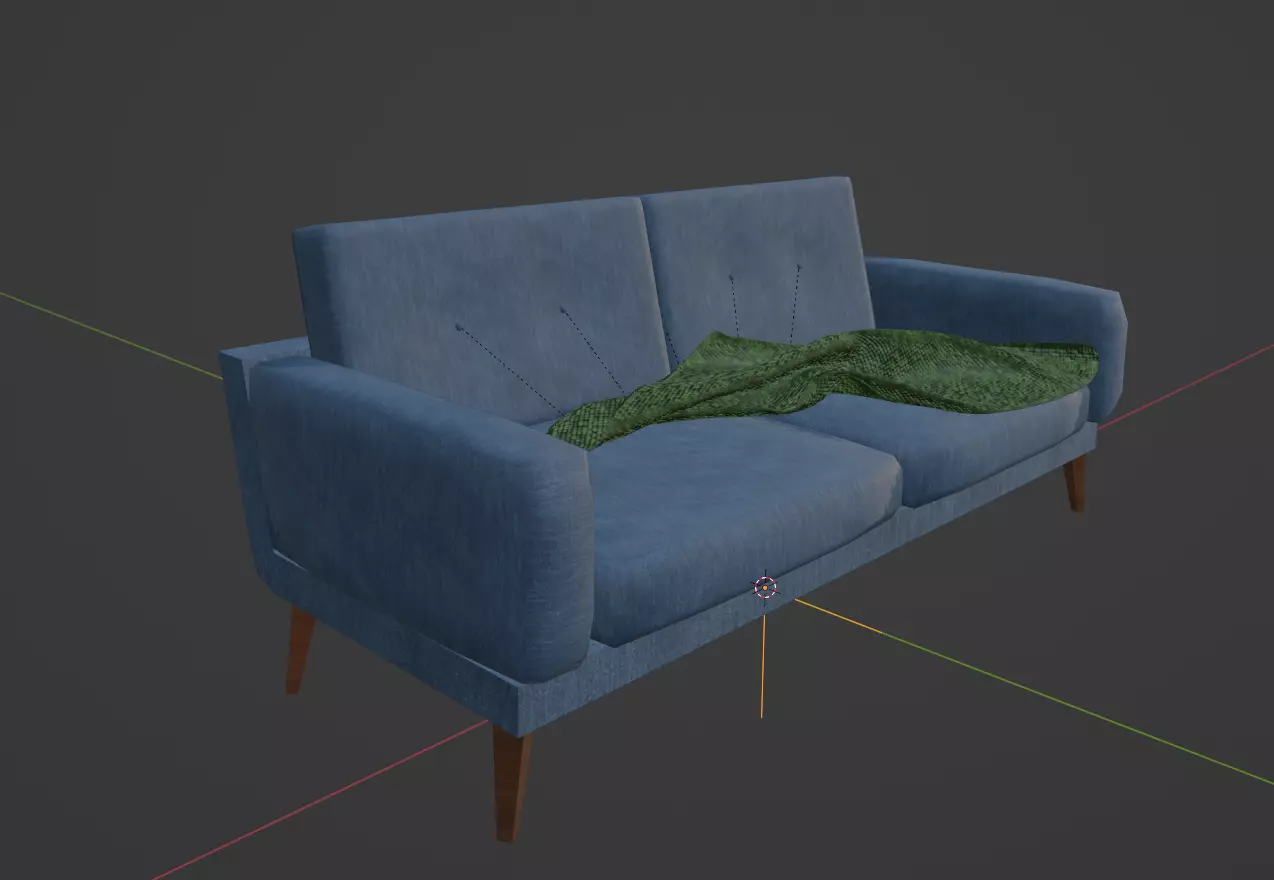 Blue Sofa Free 3D model