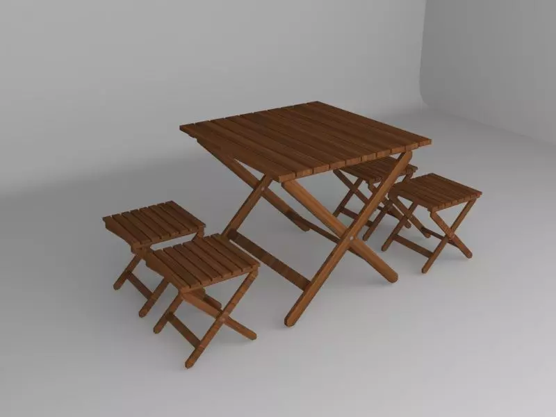 garden table 3D model_0
