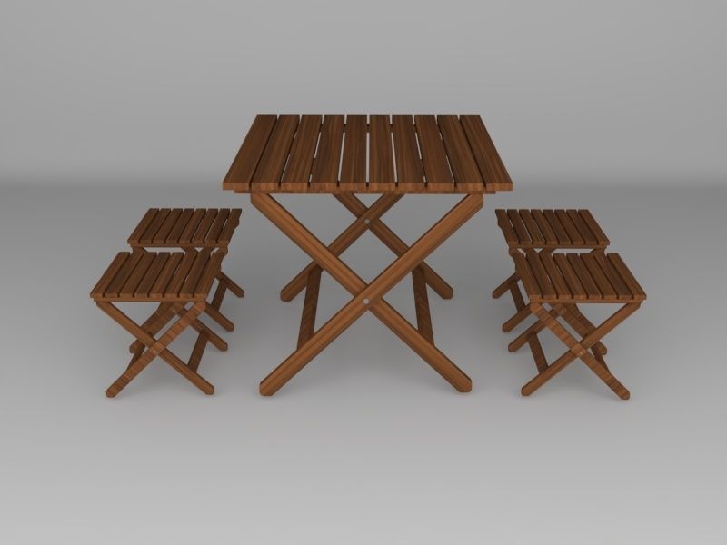 garden table 3D model_2