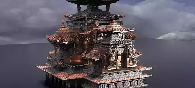 Dragon Temple 8 3D model