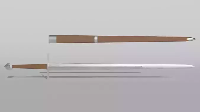 Knightly Longsword Low-poly 3D model