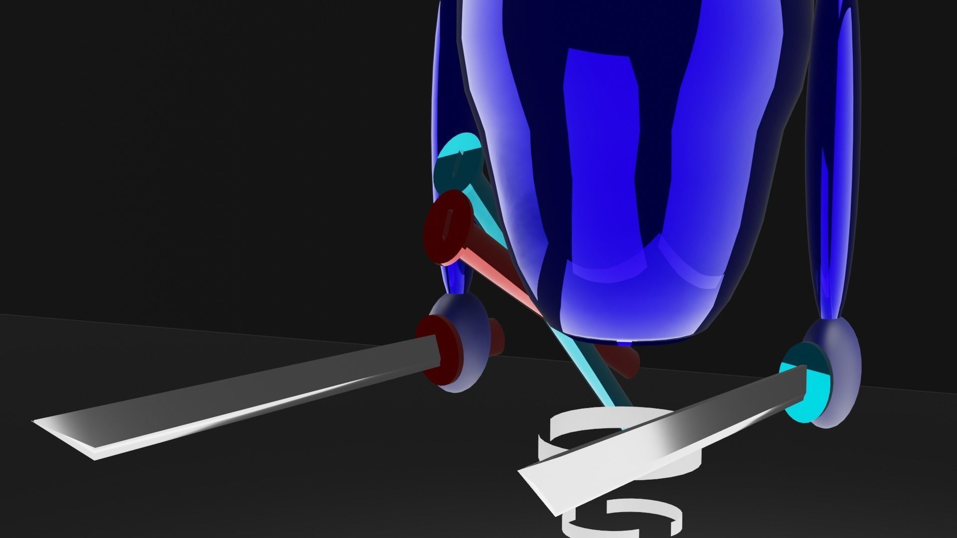 robot skier flying in air 3D model_7