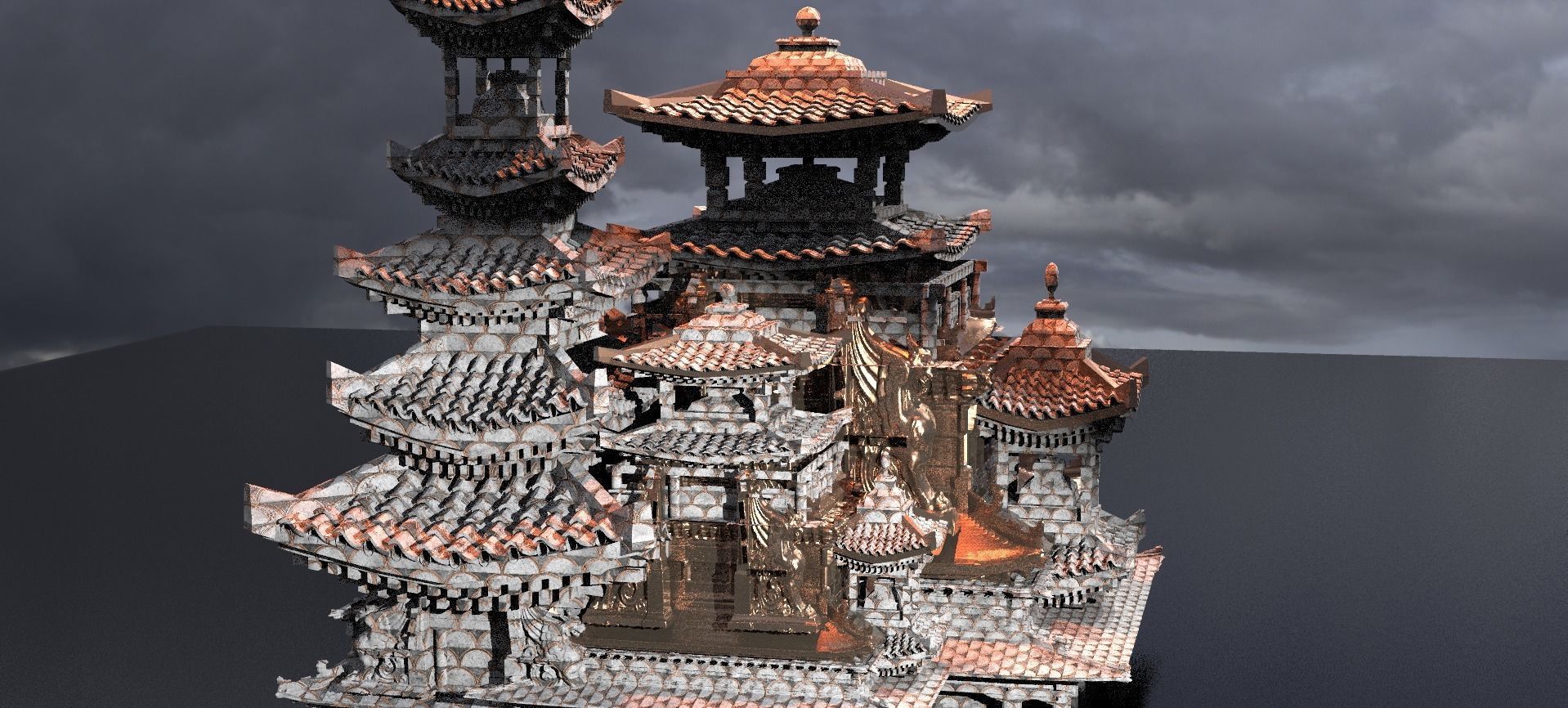 Dragon Temples Kitbash 1 3D model_1