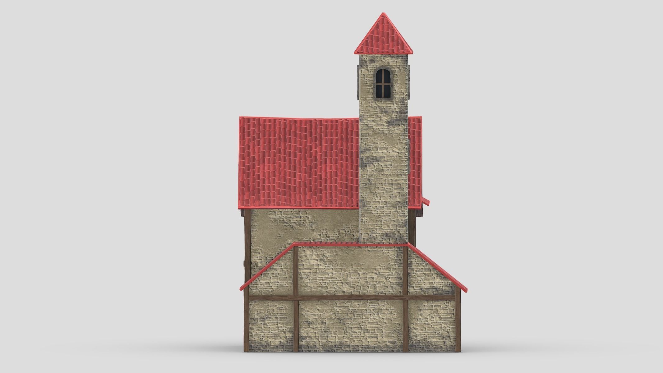 Medieval Building 03 Low Poly PBR Realistic Low-poly 3D model_16