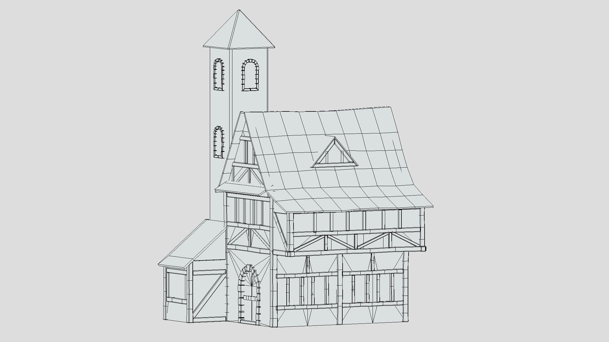 Medieval Building 03 Low Poly PBR Realistic Low-poly 3D model_11