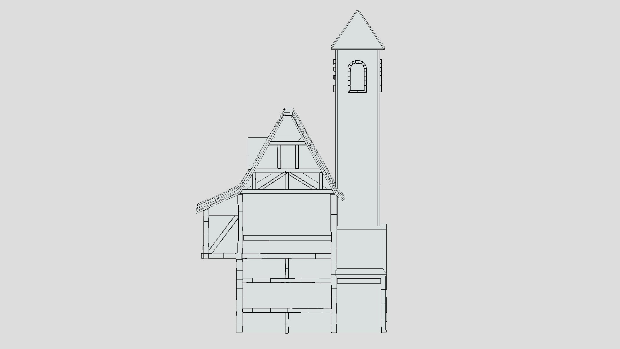 Medieval Building 03 Low Poly PBR Realistic Low-poly 3D model_3