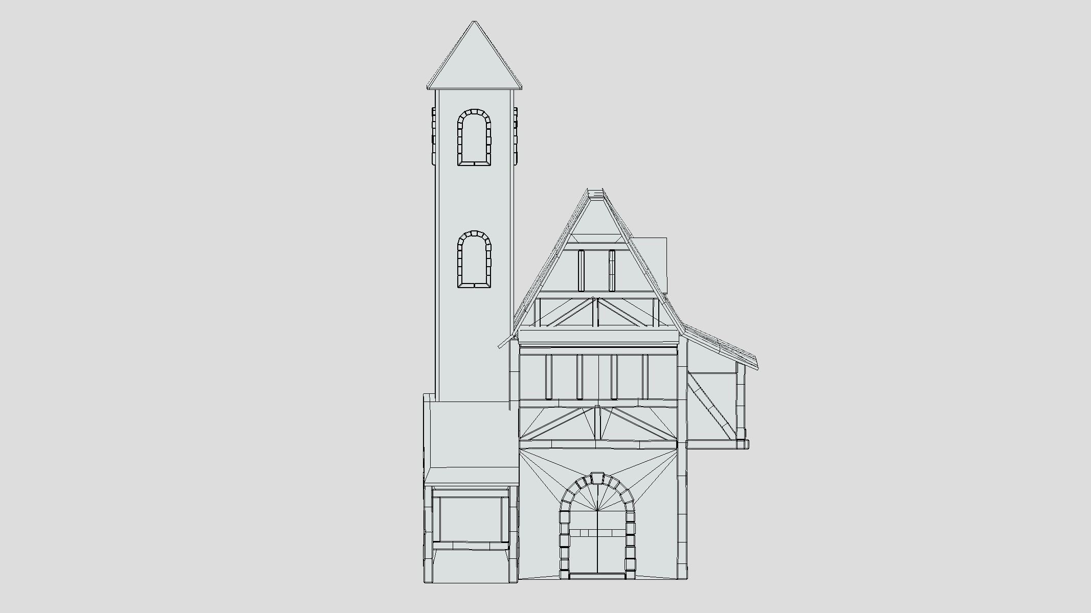 Medieval Building 03 Low Poly PBR Realistic Low-poly 3D model_13