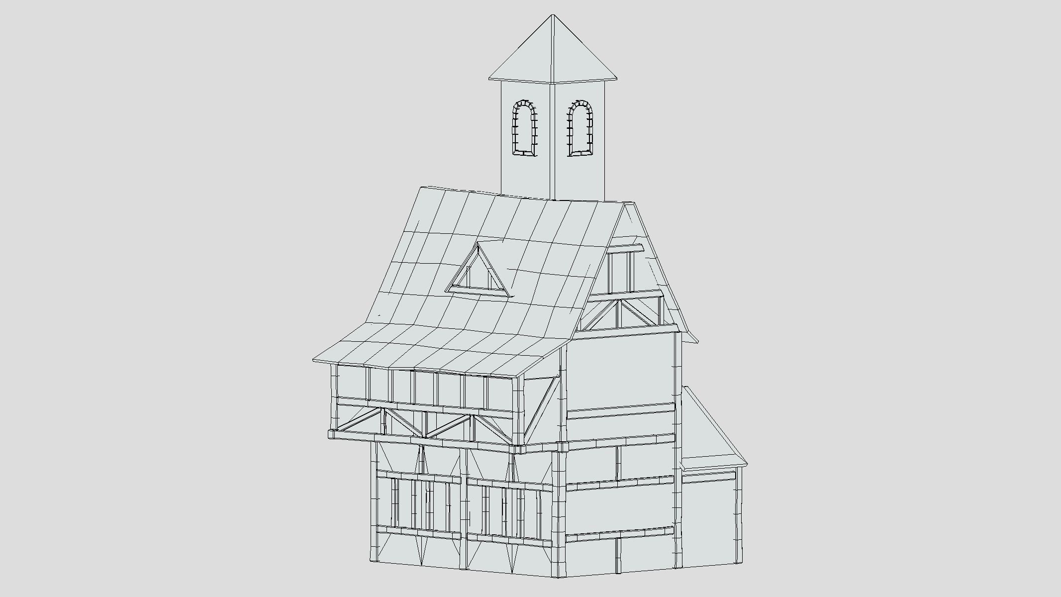 Medieval Building 03 Low Poly PBR Realistic Low-poly 3D model_5