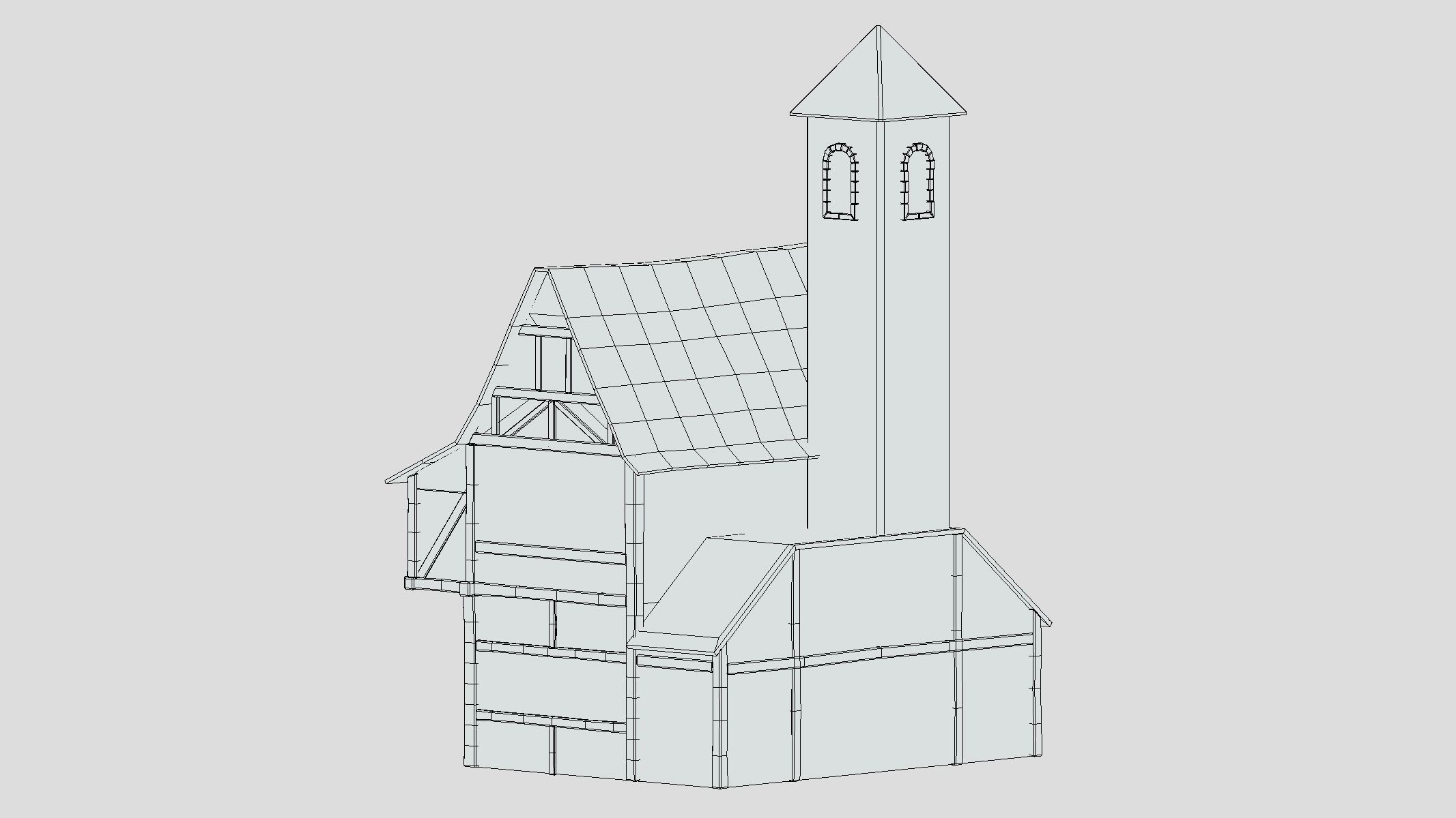 Medieval Building 03 Low Poly PBR Realistic Low-poly 3D model_1
