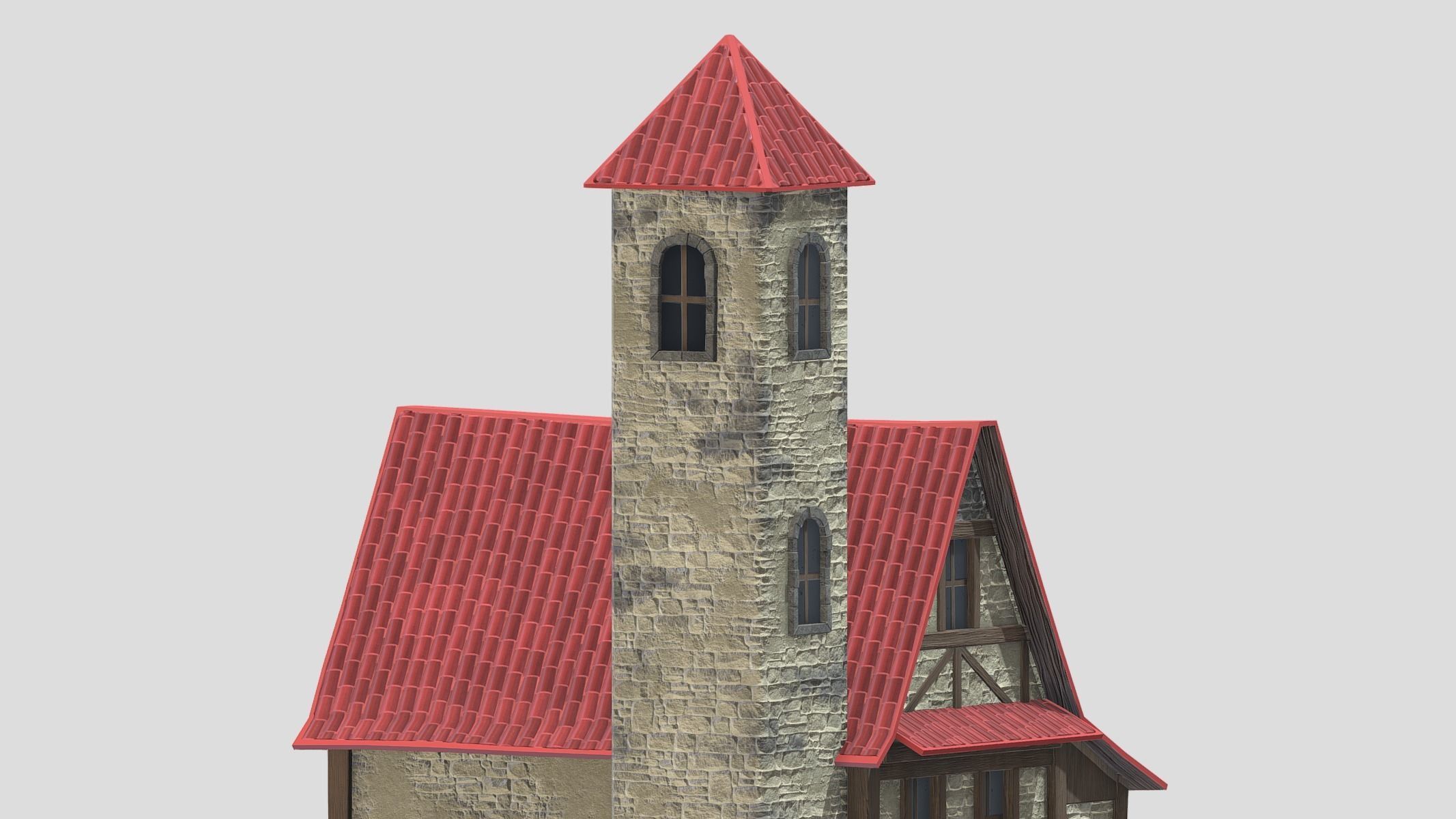 Medieval Building 03 Low Poly PBR Realistic Low-poly 3D model_10