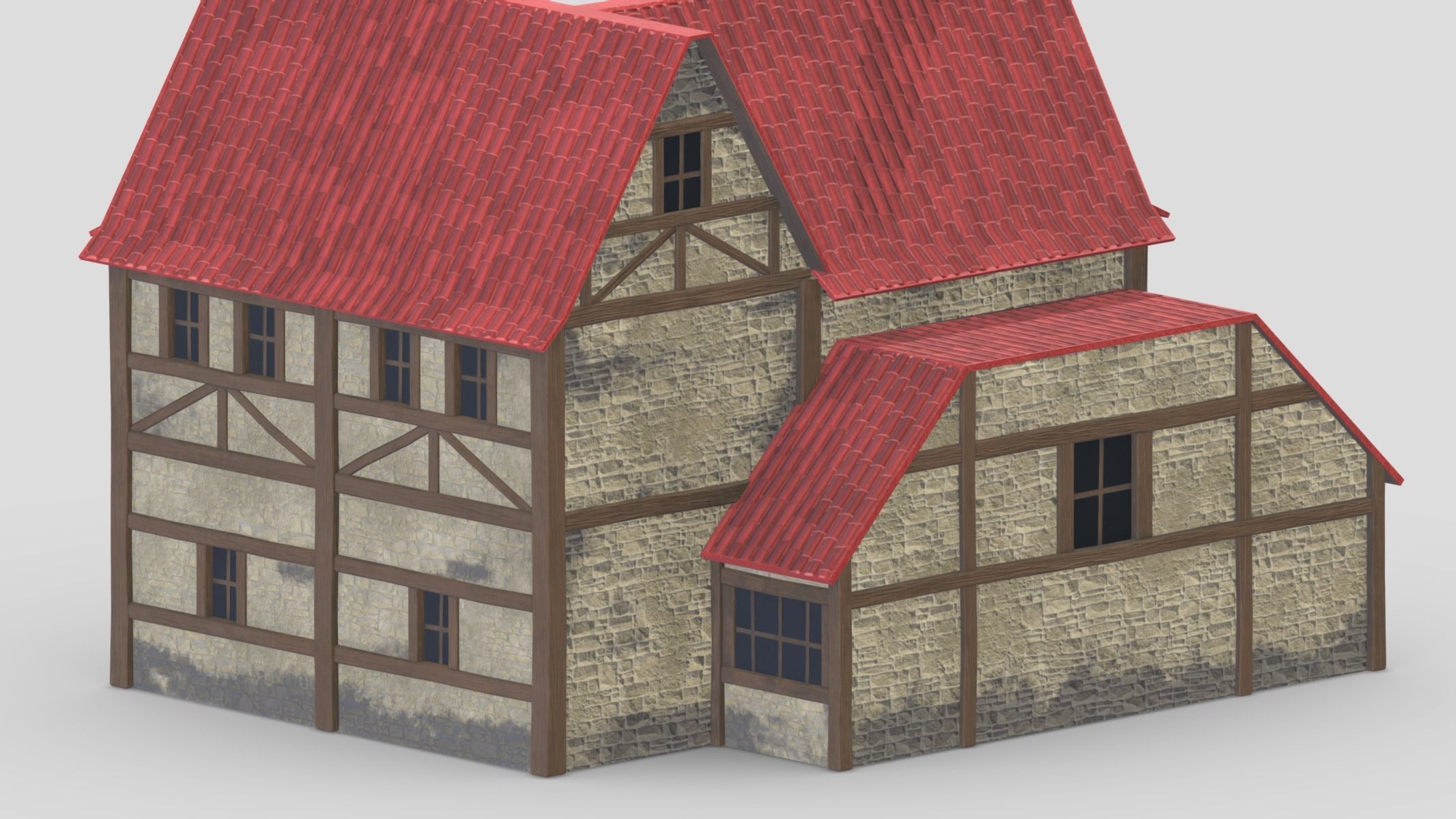 Medieval Building 04 Low Poly PBR Realistic Low-poly 3D model_10