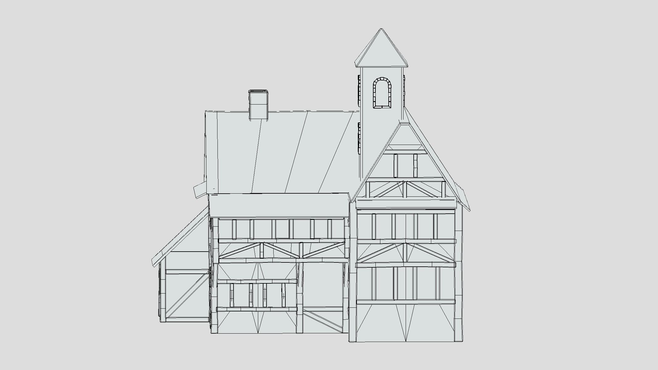 Medieval Building 04 Low Poly PBR Realistic Low-poly 3D model_7