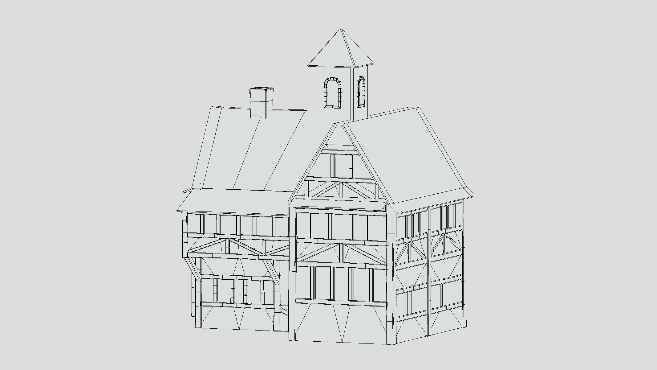 Medieval Building 04 Low Poly PBR Realistic Low-poly 3D model_5