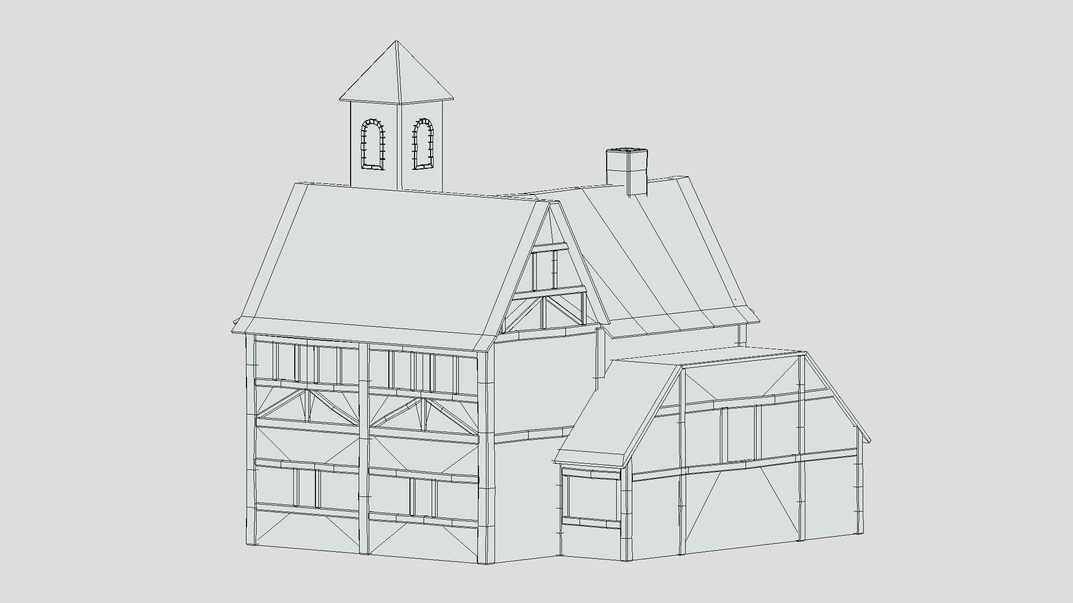 Medieval Building 04 Low Poly PBR Realistic Low-poly 3D model_1