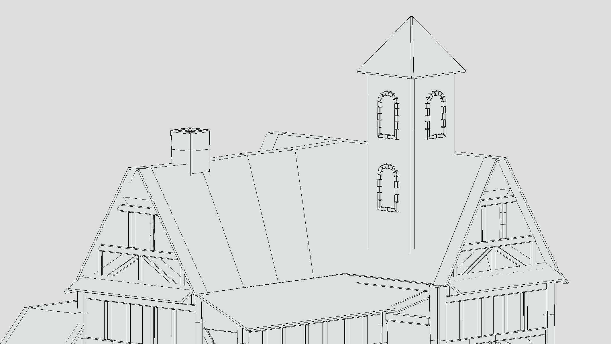 Medieval Building 04 Low Poly PBR Realistic Low-poly 3D model_9