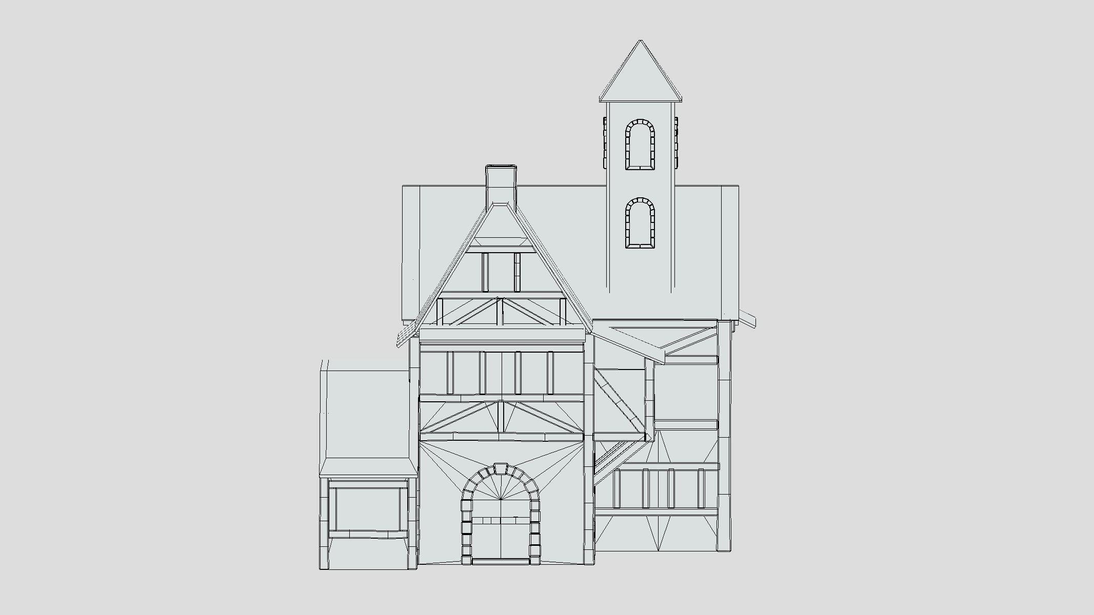 Medieval Building 04 Low Poly PBR Realistic Low-poly 3D model_13