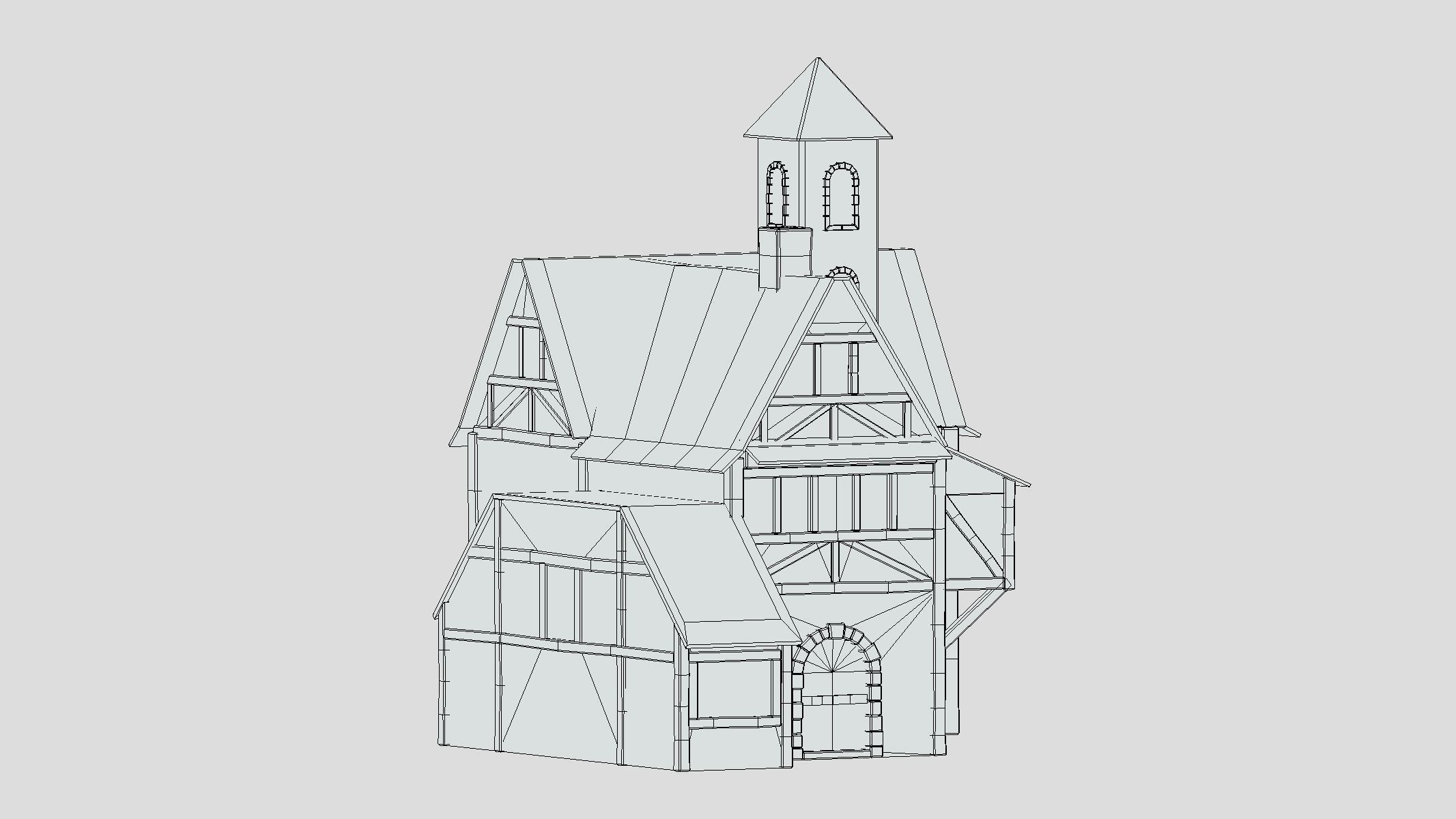 Medieval Building 04 Low Poly PBR Realistic Low-poly 3D model_15