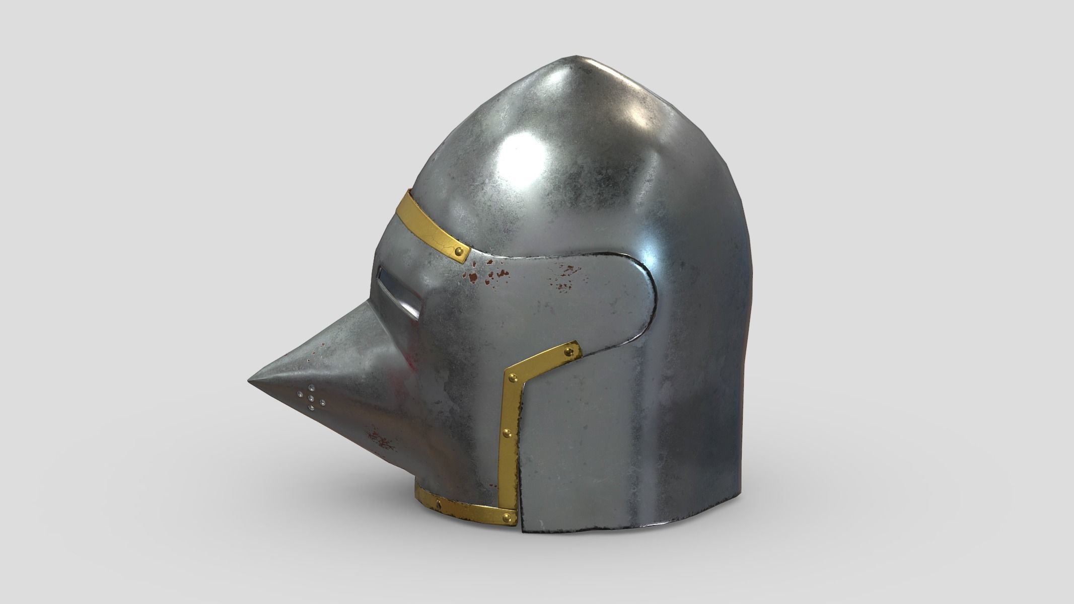 Medieval Helmet 02 Low Poly PBR Realistic Low-poly 3D model_6